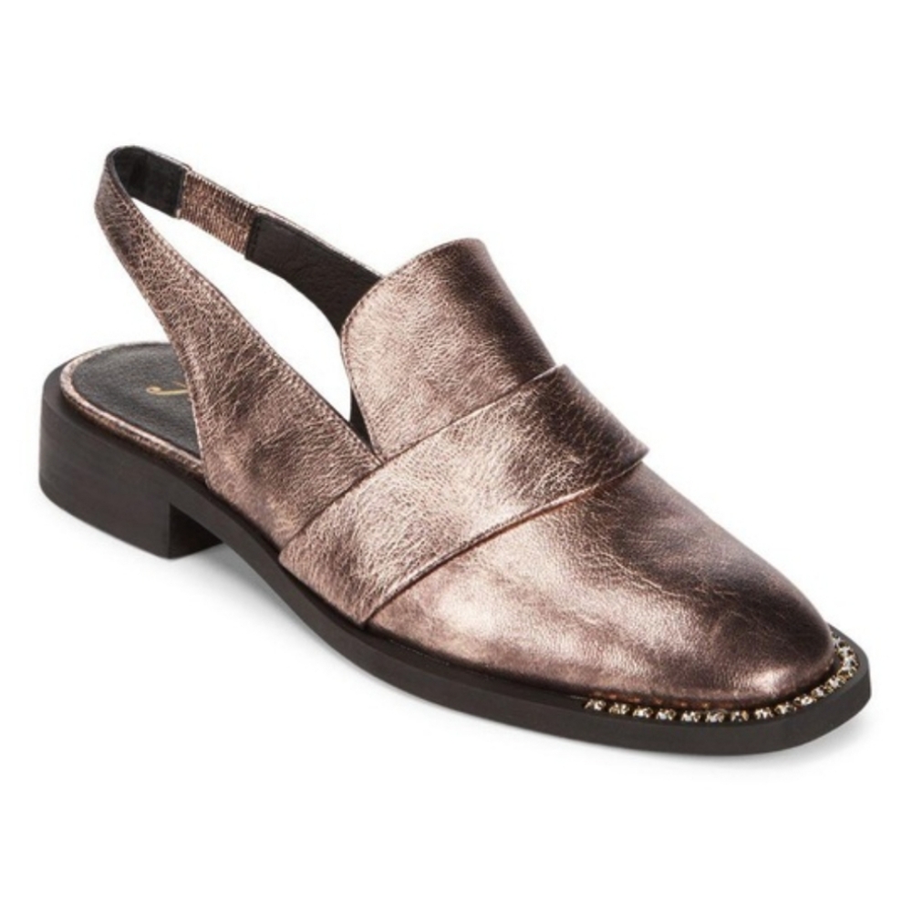 Free People Abbey pink metallic loafers, size 9